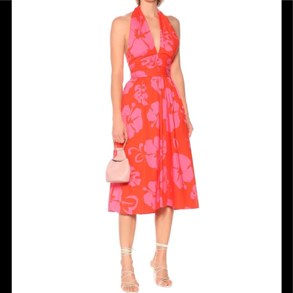 Staud Moana dress red hibiscus NEW WITH TAGS
